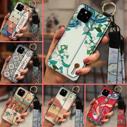 Wristband Fashion Design Phone Case For Google Pixel 5 Wrist Strap Silicone Original For Girls