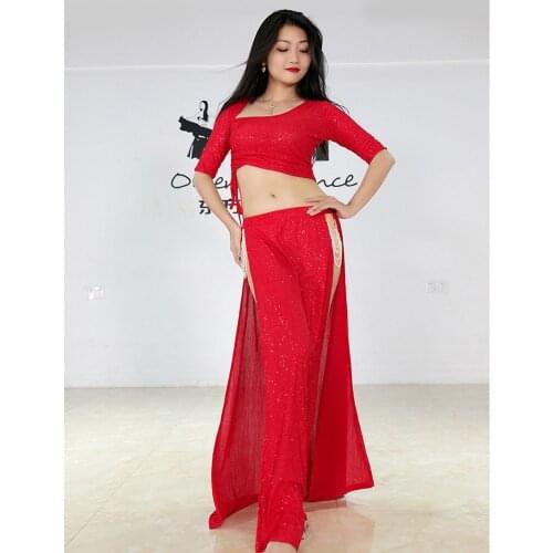 Dancer Belly Dance New Suit Exquisite Crystal Bead Covering Belly Professional Performance Clothing Practice Clothing 5568