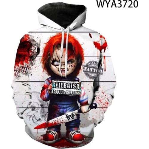 Spring And Fall Hoodies Fashion Movie Chucky Men Women Children 3D Printed Sweatshirts Pullover Boy Girl Kids Streetwear Coat