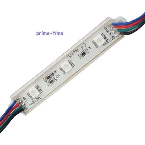 100PCS/Lot LED 5050 3 LED Module 12V waterproof RGB Color changeable led modules lighting,Free shipping