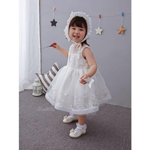 High Quality Baby Girls Christening Gowns tutu Dress Newborn Girl Dresses Infant Princess Girls' Party Lace Dress for Wedding