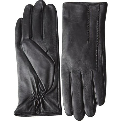 Genuine Leather Gloves Female Autumn Winter Warm Plus Velvet Thicken Full Touchscreen Sheepskin Woman Gloves L18007NC