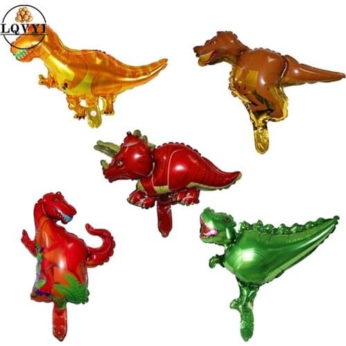 10pcs Mini Dinosaur theme party dinosaur Aluminum Balloons Party Decor Balloons Photo Props for Children' s Day kids toys