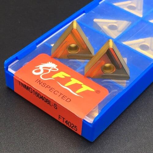 10PCS TNMG160408L-S FT4025 Cutting Lathe CNC Tools Lathe Cutter Tools For Turning Tools Carbide Turning Inserts Steel Parts