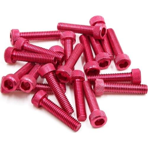 Uxcell 20pcs Red M6 x 30mm Motorcycle Car Hexagon Socket Fastener Bolts Screws