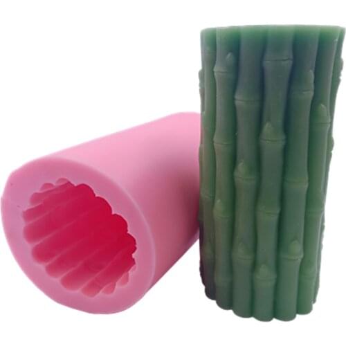 3D Bamboo Design Candle Molds Art Pillar Candle Mould 3D Silicone Mold for Candle Making