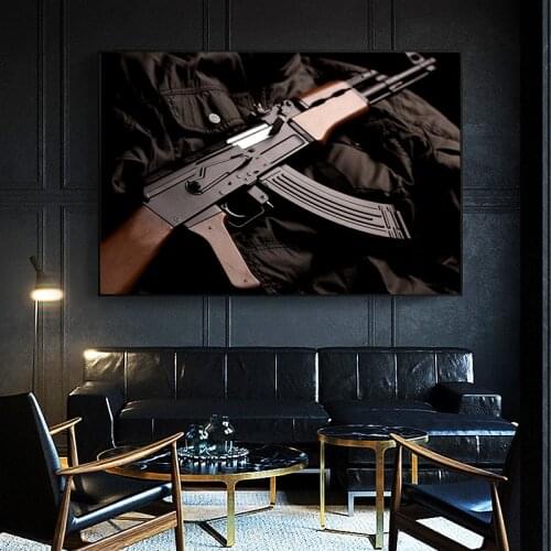 AK47 RPG Pistol Russian Weapon Chart Canvas Prints Modern Painting Posters Wall Art Pictures For Living Room Decoration No Frame