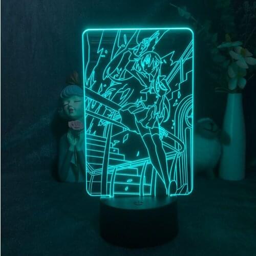 Bakemonogatari Festival Decorative 3D Night Light Alarm Clock Base Colorful Delineascope Teenager Japanese Anime Manga Dropship