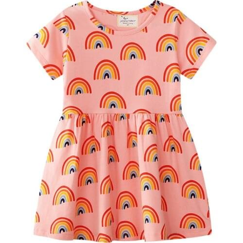 Jumping Meters Princess Girls Rainbow Dresses Summer Baby Clothes New 2019 Party Dresses for Children Tutu Kids Girls Dress