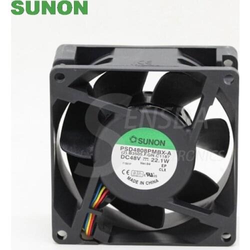 For Sunon PSD4808PMBX-A 80*80*38MM 80mm DC 48V 22.1W Server Square inverter axial cooling Fans