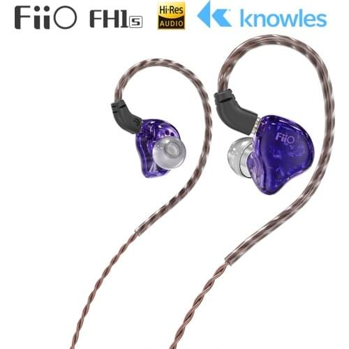 FiiO FH1s HiFi Stereo 1BA(Knowles)+1Dynamic Hybrid Earphone IEM with 0.78 2pins Detachable Cables with Deep bass hifi
