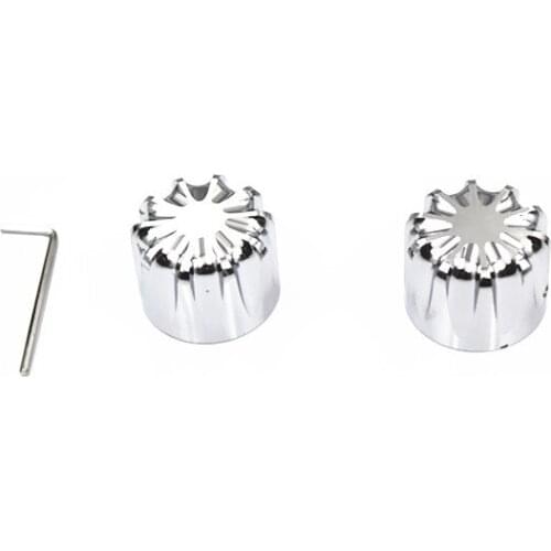 Chrome 29mm CNC Edge Cut Front Axle Nut Cover Bolt For Harley Dyna Softail XG XL Touring