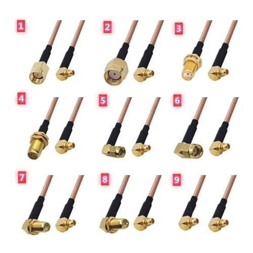 RG316 Cable SMA to MMCX Adapter RP SMA to MMCX Male & Female 90 Degree Right Angle Nut Pigtail RG316 Jumper