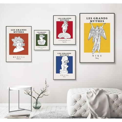 Mythes Greek Goddess Posters And Prints Bust Statue Artwork Canvas Painting Abstract Wall Art Nordic Pictures For Bedroom Decor