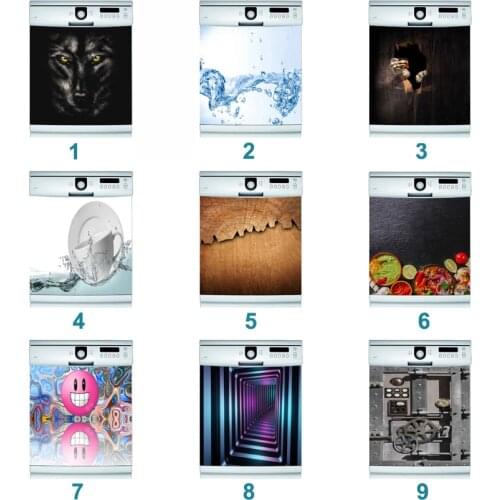 Creative New Self Adhesive Dishwasher Stickers Wall Sticker Art Design Door Cover kitchen decoration accessories Festival Gift