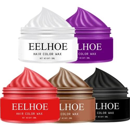 5 Colors Temporary Hair Color Wax Hair Dye Cream Styling Pomade Disposable Natural Hair Strong Wax Mud Hair Dye for Women Men