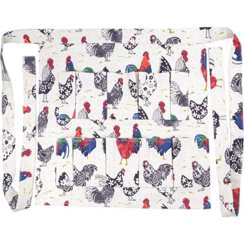Polyester Chicken Goose Egg Collecting Gathering Apron with Pockets Farmhouse Kitchen Apron for Adults