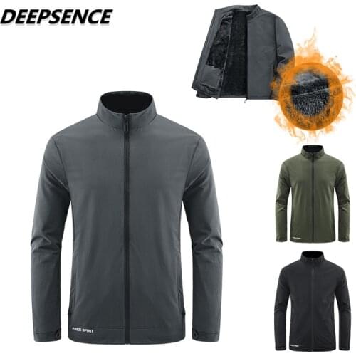 Men Smart Casual Jacket 2021 New Autumn Fleece Thick Warm Stand Jacket Coat Men Elasticity Streetwear Sports Jacket Men