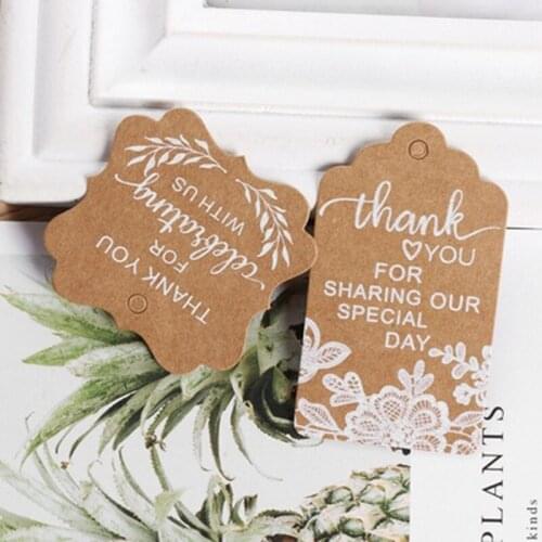Hot 50Pcs/pack Love Thank You Invitation Tag Card Decoration Vintage Kraft Paper Gift Cards Wedding Party Card 2021 New Arrive