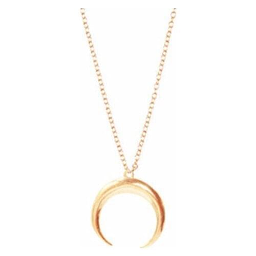 Hot Selling Fashion Stainless Steel Half Moon Necklace OX Horn Pandant necklace Choker for birthday gift