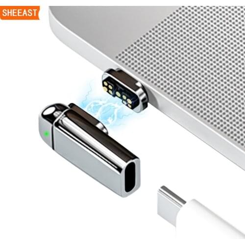 USB C Magnetic Adapter 9Pins Type C Connector PD 100W Fast Charging 480Mbp/s Converter for iPad MacBook Pro Air HUAWEI MI Switch