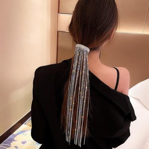 Fashion Shiny Diamond Tassel Hairpin Crystal Hair Accessories New Trend High-end Design Exquisite Luxury Female Hair Accessories