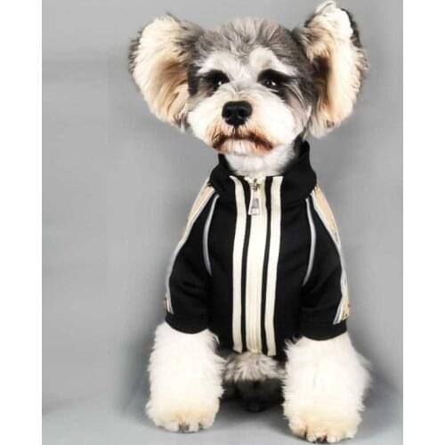 Fashion Designer Dog Clothes for Small Dogs Reflective Stripe Dog Coat for French Bulldog Jacket Dogs Pets Clothing A103