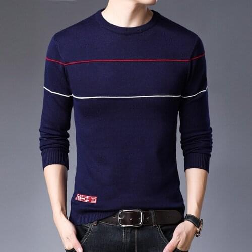 MEN Solid Sweater Autumn Spring Pullovers Best Quality Nice Plus Size 4XL Men Striped Sweaters Coat Cotton Pullover