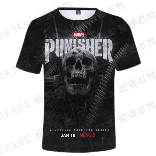 2021 New Summer Punisher 3D T shirt Men Women Children Fashion Streetwear Boy Girl Kids Short Sleeve Print T-shirt Cool Tops Tee