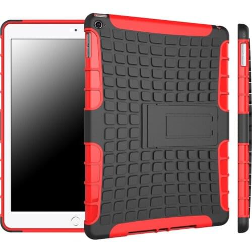 New Heavy Duty TPU&PC Dual Armor case For iPad 6 case with stand For iPad air 2 Protective Skin Double Color Shock Prooffor