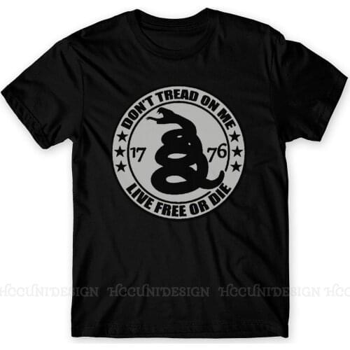 Don't Tread On Me USA New Arrival T-Shirt Live Free Or Die Design Crewneck Cotton O NECK Short Sleeved Adult Shirt