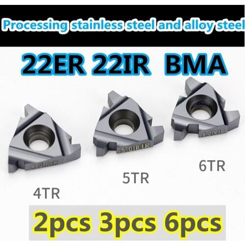 Threading inserts 22ER 22IR 4TR 5TR 6TR BMA 2pcs/3pcs/6pcs Carmex carbide insert Processing stainless steel and steel