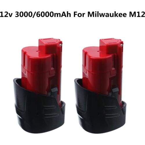 12V 6.0Ah 3000mAh Lithium-ion Replacement M12 Battery for Milwaukee Batteries power tool XC 48-11-2411 48-11-2420 L50