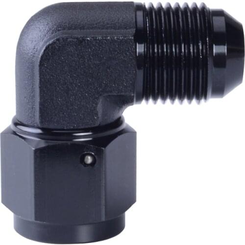 FEMALE TO MALE FLARE SWIVEL Male -3 -4 -6 -8 12 AN To -3 AN Female 90 Degree Swivel Coupler Union Fitting Black -3 JIC Fittings