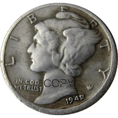 US Mercury Dime 1941/2 P/D Silver Plated Copy Coins