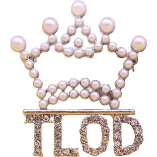 Party Decorate Jewelry Customize Metal Sorority Label Top Ladies of Distinction Pearl Crown TLOD Pin Brooch