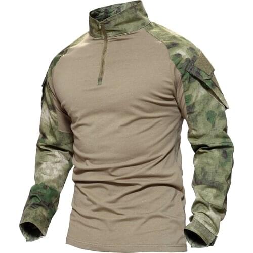 Military Camouflage Tactical T Shirt Army Long Sleeve Cotton Combat Frog Shirt Men Outdoor Training Hunting Clothes Tee Shirts