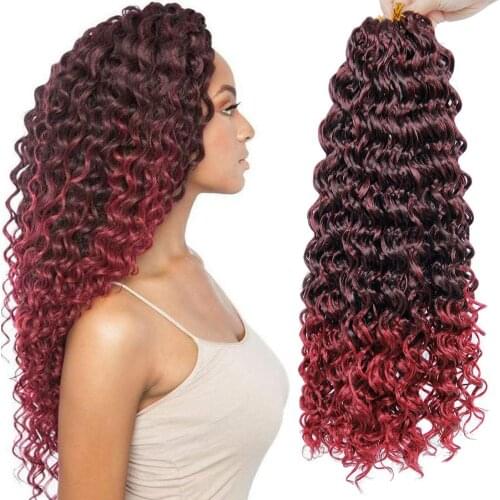 18inches Synthetic Deep Twist Crochet hair Bohemian Crochet Braids Ombre Color Deep Wave Braiding Hair Extension