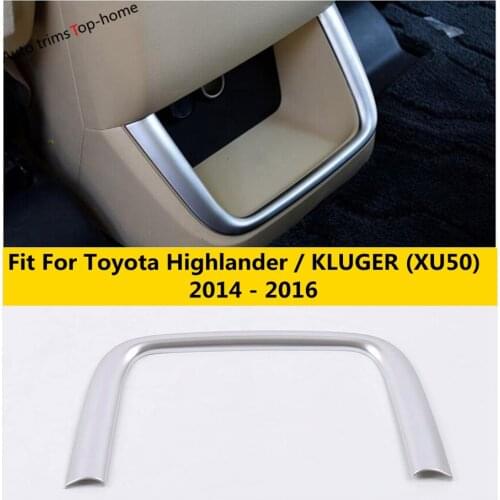 Yimaautotrims Rear Armrest Box Decoration Strip Frame Cover Kit ABS For Toyota Highlander KLUGER (XU50) 2014 2015 2016 Interior
