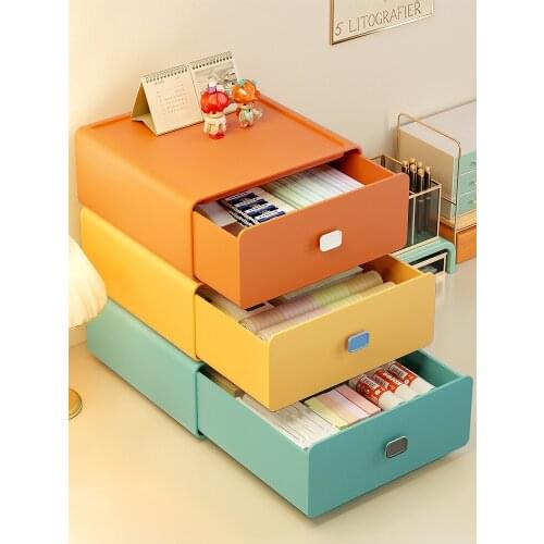 Drawer Desktop Storage Box Cosmetics Student Dormitory Stationery Organizing Box Desk Storage Rack Artifact