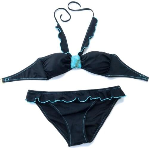 Woman Black Bikini Blue Lace Swimwear Swimsuits for Women Design Gril Bathing Suits Brazilian Stet