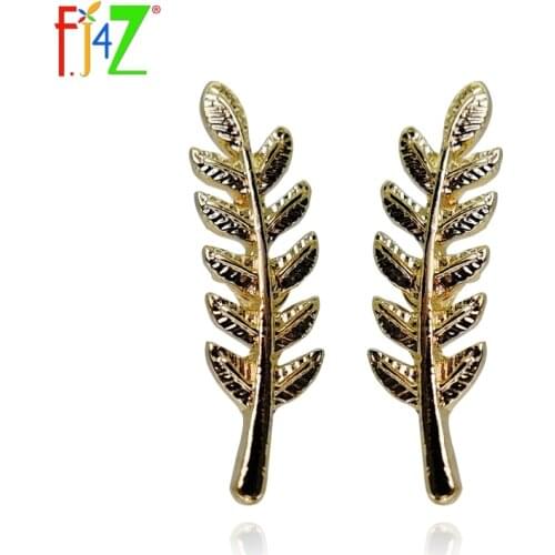 F.J4Z Clearance sale Personality mini leaf Studs earrings Fashion Street Shoot metal style Earrings for Women Joyas Pendiente