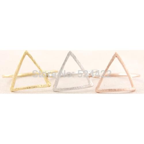 Min 1pc 2016 New Arrival Trendy Multicolor Geometric Triangle Wedding Ring for Women Alloy Simple Engagement Ring JZ001