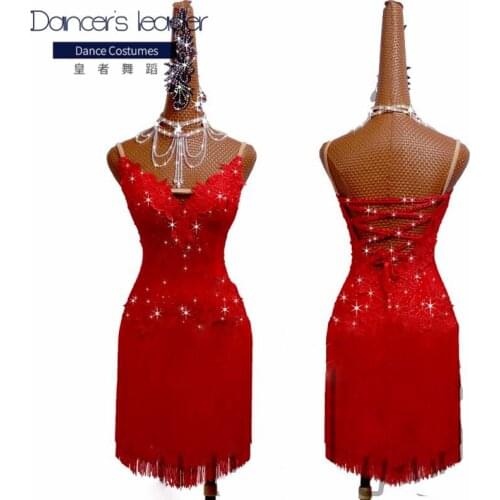 New Latin Dance Dress Competition Dress Costumes Skirt Performing Dress Adult Customize Children Red Matador Skirt Split Skirtes
