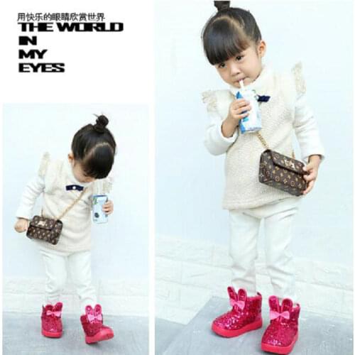 Winter Boots 2019 Kids Girls Sequins Shoes Student Baby Girl Warm Cotton Snow Boots Cotton Boots Princess Kids Sneakers