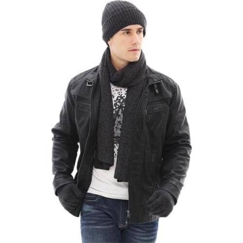 IANLAN Unisex Winter Set Thickening Beanies Long Scarves Non-slip Touch Screen Gloves Knit Hat Muffler Mitten Sets IL00200