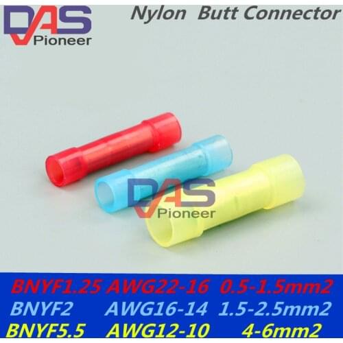 100pcs Awg22-10combo butt crimp connector assortment nylon crimp electrical wire terminal