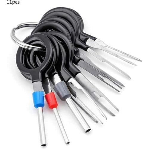 11Pcs Car Plug Circuit Board Wire Harness Terminal Extraction Pick Connector Crimp Pin Back Needle Remove Tool Car Accessories