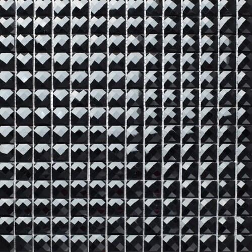 13 facets beveled Diamond Black Mirror Glass Mosaic Tiles, DIY Store Display Cabinet Decorate Outdoor Wall Sticker