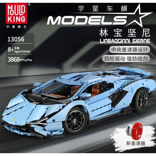 IN STOCK MOULD KING 13056 3868Pcs Remote control Racing car Technic Lamborghinis Model Building Blocks Kids Toys Christmas Gifts